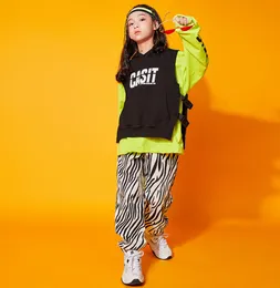 3pcs Hiphop костюм для девочек -подростков и мальчиков Fashion Kids Sports Sporte Sporte Streetwear Loep Tops Vests Leopard Pants4042087