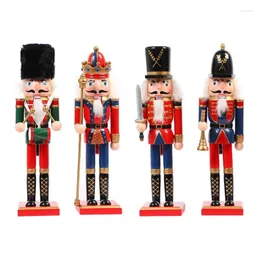 Party -Dekoration 2024 Weihnachtsnussknacker -Ornamente Set Holz Nussknacker Stehende Dekorationen für Baumfiguren Puppengeschenk