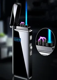 Yeni rüzgar geçirmez USB Meşale Çarşamba Jet Turbo Çift Arc LED LEGHER BUTAN GAZ BORU PURGU GÜÇLÜ DIŞ MOUND PUSTAN TABİSİ 222M7960659