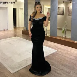 滑走路ドレスRyanth Red Celebrity Gowns Mermaid Dress Full Puff Sleeve V-Neck Maxi Prom Wedding Party Vestidos de Fiesta 2024