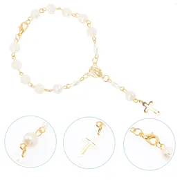 Bracelets de charme Bracelete Cruz para mulheres Rosary Hollow Out Miço Sagrado Jóias Religiosas