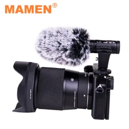 Microphones MAMEN Realtime Monitoring Video Recording Microphone Builtin 100mAh Battery for SLR Camera Mobile Phone Vlog Microphone