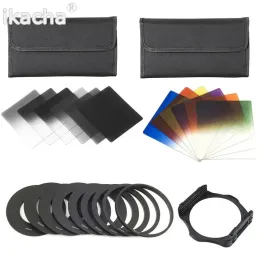 Accessories Gradient Neutral Density Filter Kit Nd2+4+8+16 Blue Orange Red Filter + 9 Adapter Ring Holder for Cokin P Series for All Camera