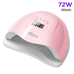 Zestawy Lampa 72 W 36 szt. Lampa paznokcia LED do szybkiego utwardzania żel Poliska Suszarka do paznokci z automatycznym czujnikiem Manicure Art Salon Lampa