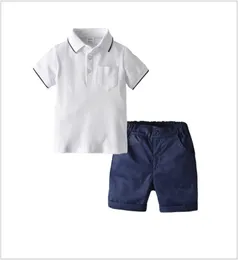 2019 New Summer Boys Clothing Sets Children polo tshirtshorts 2pcs Conjunto infantil Ternos casuais roupas de bebê 80120cm reta4727387