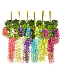 Wisteria الزفاف ديكور الزهور الصناعية الزهور أكاليل لأزهار الحفلات الاحتفالية لوازم المنزل متعددة الألوان 110 سم 75CM9624108
