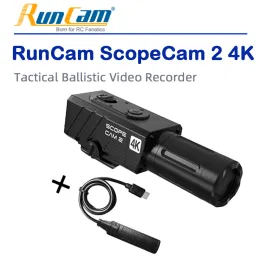 Kameror RunCam Scopecam 2 4K AirSoft Camera Digital Zoom anpassade Crosshairs IP64 Vattentät 1400mAh 128G Model Aircraft Action Camera