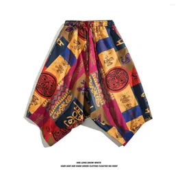 Herren -Shorts Chinesische Wind Sommer dünne atmungsaktive Baumwolle und Leinen lässige Plus -Größe Harem Hosen Bloomer geschnittene Hosen.