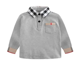 Meninos Camiseta 2019 Ins estilo crianças Manga longa LAPEL LAPEL Toda a camiseta do bebê Casual Casual Casual Alto algodão de alta qualidade 8117634