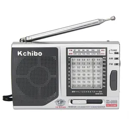 Full 10 Band Radio AM FM Radio with Folding Kickstand FM/MW/SW1-8 Speaker 3.5MM Jack Mini Portable Radio for Elder KK-9803