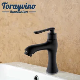 Bathroom Sink Faucets Black Basin Faucet Rubinetto Lavabo Bagno Matte Brass Taps Single Cold Deck Mounted Spray Spout Tap