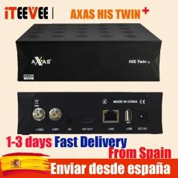 ボックス1PCホットセールAXAS彼のツインプラス衛星レシーバー1080pツインDVBS2 Wifi enigma2 Open ATV 6.x Linux TV Box vs Zgemma H9 Box