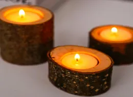 Popularny drewniany świecznik Candle Dekoracja stolika sukulent rośliny Flowerpot Rustykalny świąteczny dekoracja