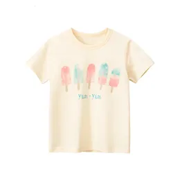 19t småbarn Kid Baby Girls Clothes Summer Tee Top Short Sleeve Spädbarn T -shirt Söt söt barns bomullsutrustning 240408