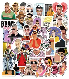 Piosenkarka 50pcs Bad Bunny Stickers Guitar Waterproof Graffiti Naklejki samochodowe laptop motorowe deskorolki Bagażakowe naklejki klasyczne Toy4517189