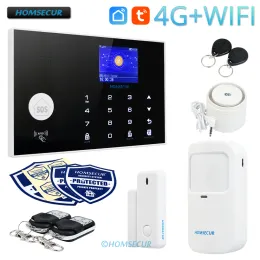 KITS HOMSECUR sem fio WIDED 4G/3G/GSM WiFi Sistema de alarme de segurança doméstica+painel de toque (kit básico com acessórios opcionais)