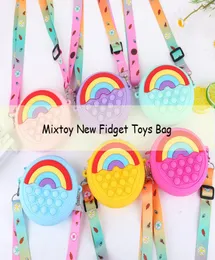 Mixtoy New Poit Rainbow Toys Bag Cute Kids Messenger Silicone Bag1879851