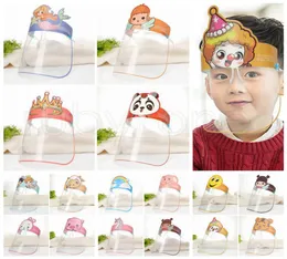 Çocukların Karikatür Yüzü Gözlüklü Çerçeve Şeffaf Tam Yüz Kapağı Antifog Koruyucu Maske Pet Yüzü Tasarımcı Maskeleri 9987253