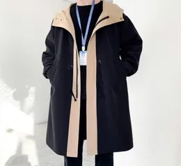 Trench Coat Herren Neue Mode -Overmantel Männer lässige Schlank