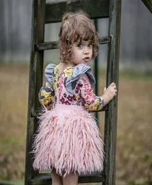 Anpassad 2017 Ny prinsessa kjol flickor rosa plysch kort saia tutu kjol fluffiga kjolar flickor jupe tutu enfant tyll kjol fur1952005