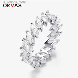 Clusterringe Oevas% 925 Sterling Silber Echtes alle Mullite-funkelnden Hochzeitsring durch Diamond Testing240408