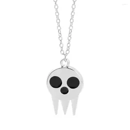 Correntes Anime Soul Eater Eater Death the Kid Identical Ghost Head Pingente Charm Silver Color Gifts For Fãs Cosplay