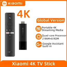 Kutu Global Sürüm Xiaomi 4K TV Stick Dört Çekirdek 2GB RAM 8GB ROM Bluetooth 5.0 WiFi Andriod TV Stick Google Asistan