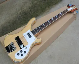 4 Strings Neckthrubody Oryginalna elektryczna gitara basowa z wiążącym ciałem White Pickguard Chrome Sprzęt można dostosować 6992594