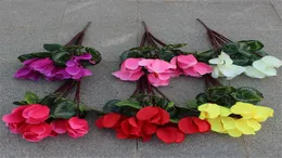 Fałszywy cyklamen 7 Stembunch 1378 Quot Długość Symulacja Begonia Rzodka na wesele dekoracyjne sztuczne kwiaty3543371
