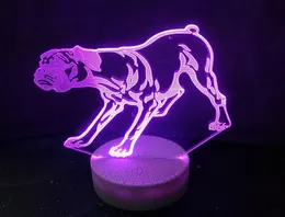 3D Boxer Dog Colorful Table Lamp Touch Control 7 Färg Byt akryl Baby Night Light USB Dekorativa barn Julklappar5233974