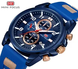 Militära klockor Mens 2020 Waterproof Sport Watch for Men Calender Chronograph Rubber Strap Top Brand Luxury Designer Mini Focus4584621