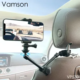 Kameralar Vamson Araba Koltuk Montaj Gopro Hero için Sabit Braket 10 9 8 7 6 5 IPhone 13 için DJI Action Camera Aksesuarları için Insta360 için