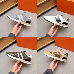 Designers Sapatos Mens primavera e outono Temporada Novo sapato de grossa Casual Moda Moda Versátil Mens Treinadores Genuínos Couro Lacado Elevado Tênis Trendy