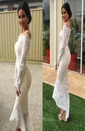 Mermaid Long Sleeves Cocktail Dresses 2019 Abic Dubai Style Lace Club Wear HomeComing Prom Party Barty Plus بالإضافة إلى حجم مخصص M1405408
