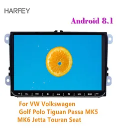 Harfey 2din Android 8.1 9 "3G для VW Golf Polo Tiguan Passa Mk5 Mk6 Jetta Touran Seat Car Autoradio GPS Multimedia1366460