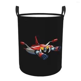 Tvättpåsar UFO Goldorak Grendizer Robot Hämta Stora klädlagringskorg Anime Manga Toy Bin Organizer för barnkammare