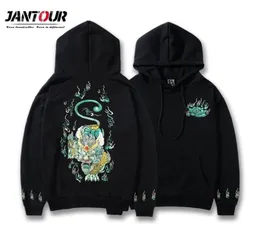 Jantour Brand Men Hoodie Japanese Style Embroidery Chinese Unicornフード付き100コットンハラジュクスウェットシャツフーディーズメンズ3xl 20133384383