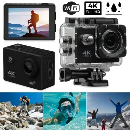 Kameror Ultra 4K 1080p Action WiFi Camera DV Sport Kamera Vattentät undervattens Kamera bred ängelslins Mini Smart Professional Camera