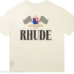 Tasarımcı Erkekler Rhude Nakış Tişörtleri Yaz Mens Üstleri Mektup Polos Gömlek Kadın Tshirts Büyük Artı Boyut% 100 Pamuk Tees S-XL 85 RHUDE KIŞ