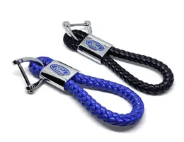 Para Ford Focus Mondeo Chaveiro Llavero Fashoin Metallatherather Braid Car Logo Chave -chave Chave -chave Chave de chave