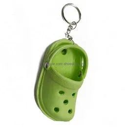 Key Rings Cute 3D Mini Clog Shoe Keychain Wholesale Summer Colorf Shoes Creative Beach Small Hole Drop Delivery Jewelry Dhrpo