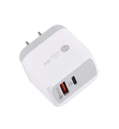 Mobiltelefone Ladegeräte USB PD 18W Schnellladung QC 30 EU US UK Plug Fast Ladegerät für iPhone 12 Mini Pro Max 11 Samsung S20 S21 Ultra 8609226