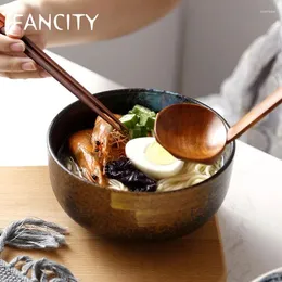 Bowls Fancity Kikyo Aile Retro Yaratıcı Japon Mutfağı Seramik Sofra Ramen Kase Büyük Çorba Restoran Erişte