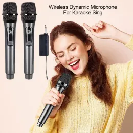 Microfones karaokê sem fio Microfone VHF Profesional Handheld Igreja sem fio Party recarregável cantando transmissão ao vivo ao ar livre preside o