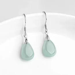 매달린 귀걸이 수제 자연 10-16mm Jadeite Drop Jewelry Christmas Holiday 선물 파티 연도 쌍 패션 발렌타인 데이