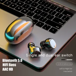Cuffie nuovi auricolari Bluetooth T1 Blueless Headhrone Bluetooth 5.0 Bass Touch Control Aurnoscherli con cuffie musicali sportive impermeabili a microfono.
