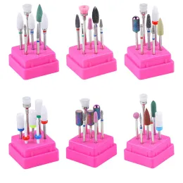 Bits Combined Ceramic Nail Drill Bit 7Pcs/Set Carbide Milling Cutter Set Nail Files Kit For Electric Manicure Nail Gel Polishing Tool