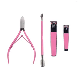 Aufbewahrungsboxen 4pcs/Set Multicolor OEM Maniküre Set Professionelle Nagel Clippers Kit Schönheitspflegewerkzeuge Scharfe Edelstahl Frauen