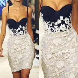 Dresses 2019 Sexy Spaghetti Straps Sweetheart Lace Short Cocktail Dresses Applique Top Beaded Short Prom Dresses Designs Arabic Cheap Part