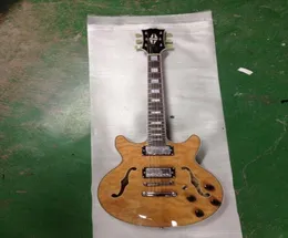 China New 335 Jazz Guitar Guitar Semi Hollow Body Arch Top Guitar Natural Maple Real Po mostra 1585256647